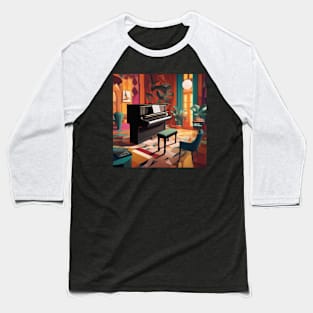 Piano In A Colorful Art Deco Styled Room Baseball T-Shirt